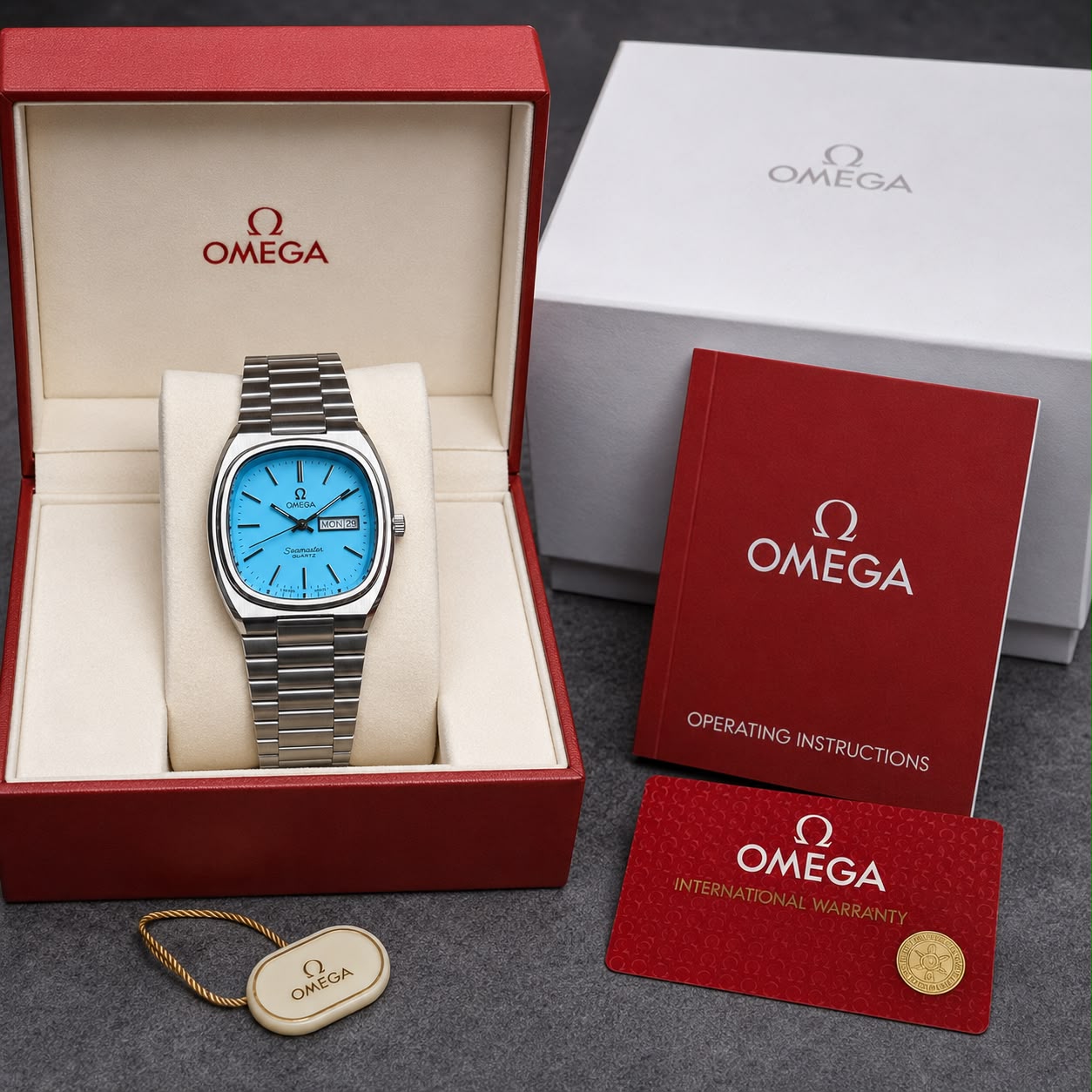 Omega Seamaster Vintage Sky Blue Dial Stainless Steel Watch