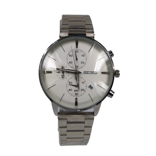 Premium Silver Chronograph Watch