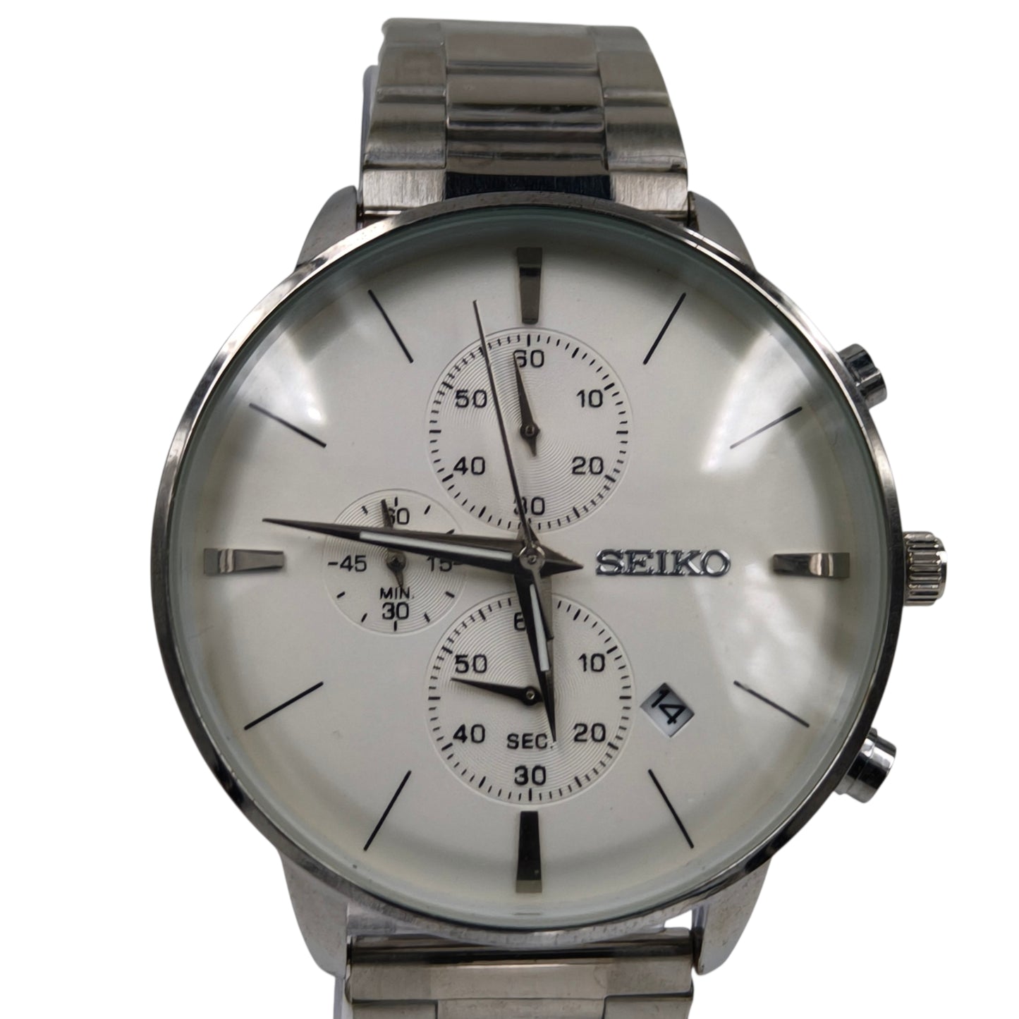 Premium Silver Chronograph Watch