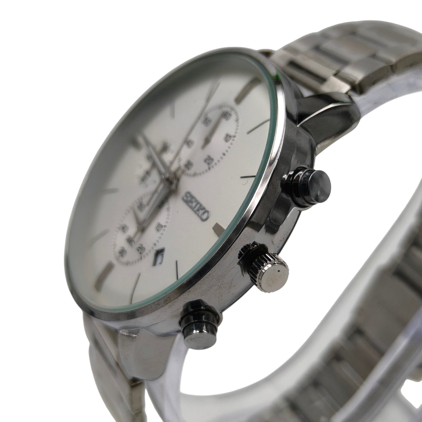 Premium Silver Chronograph Watch