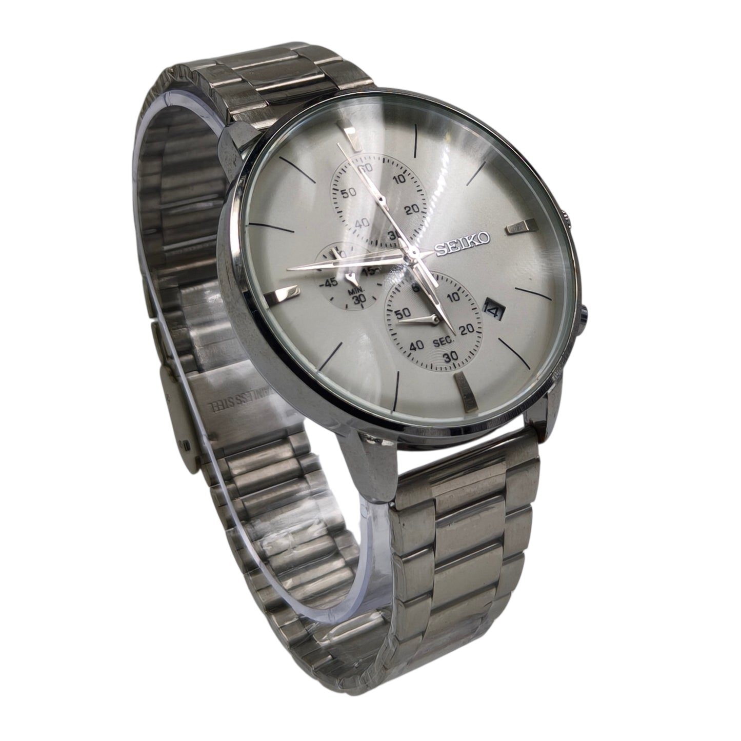 Premium Silver Chronograph Watch