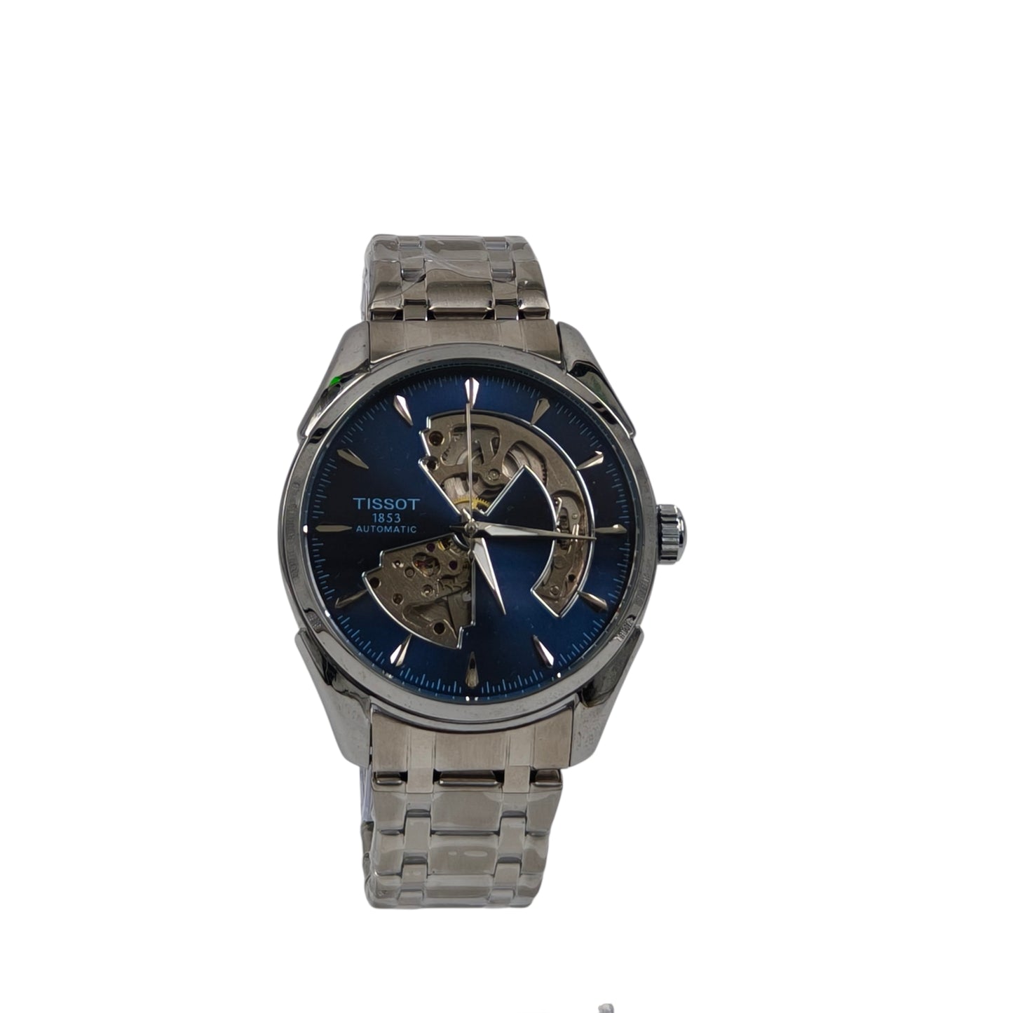 Premium Automatic Skeleton Blue Dial Stainless Steel Watch