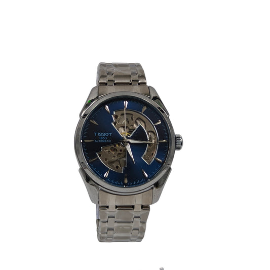 Premium Automatic Skeleton Blue Dial Stainless Steel Watch