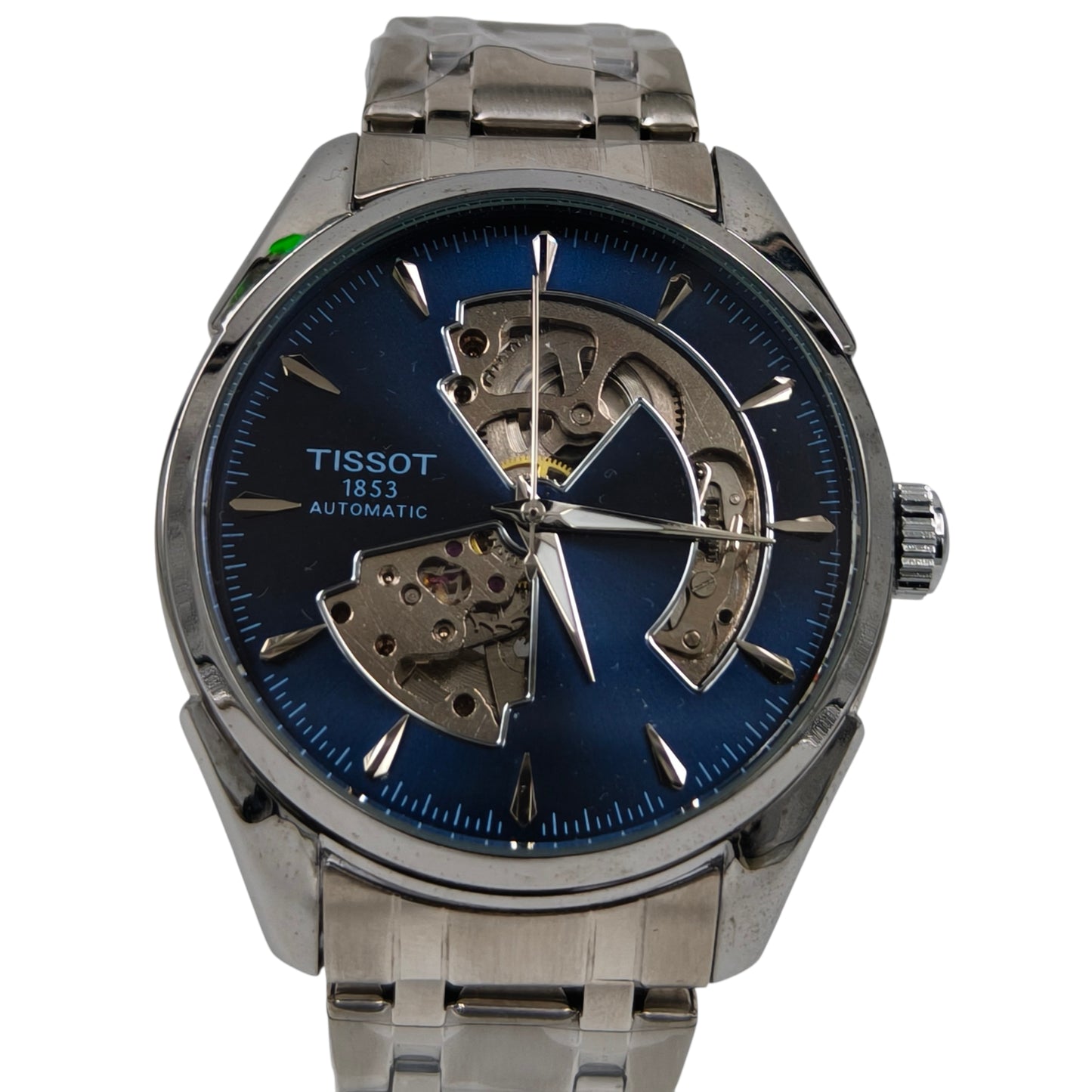 Premium Automatic Skeleton Blue Dial Stainless Steel Watch
