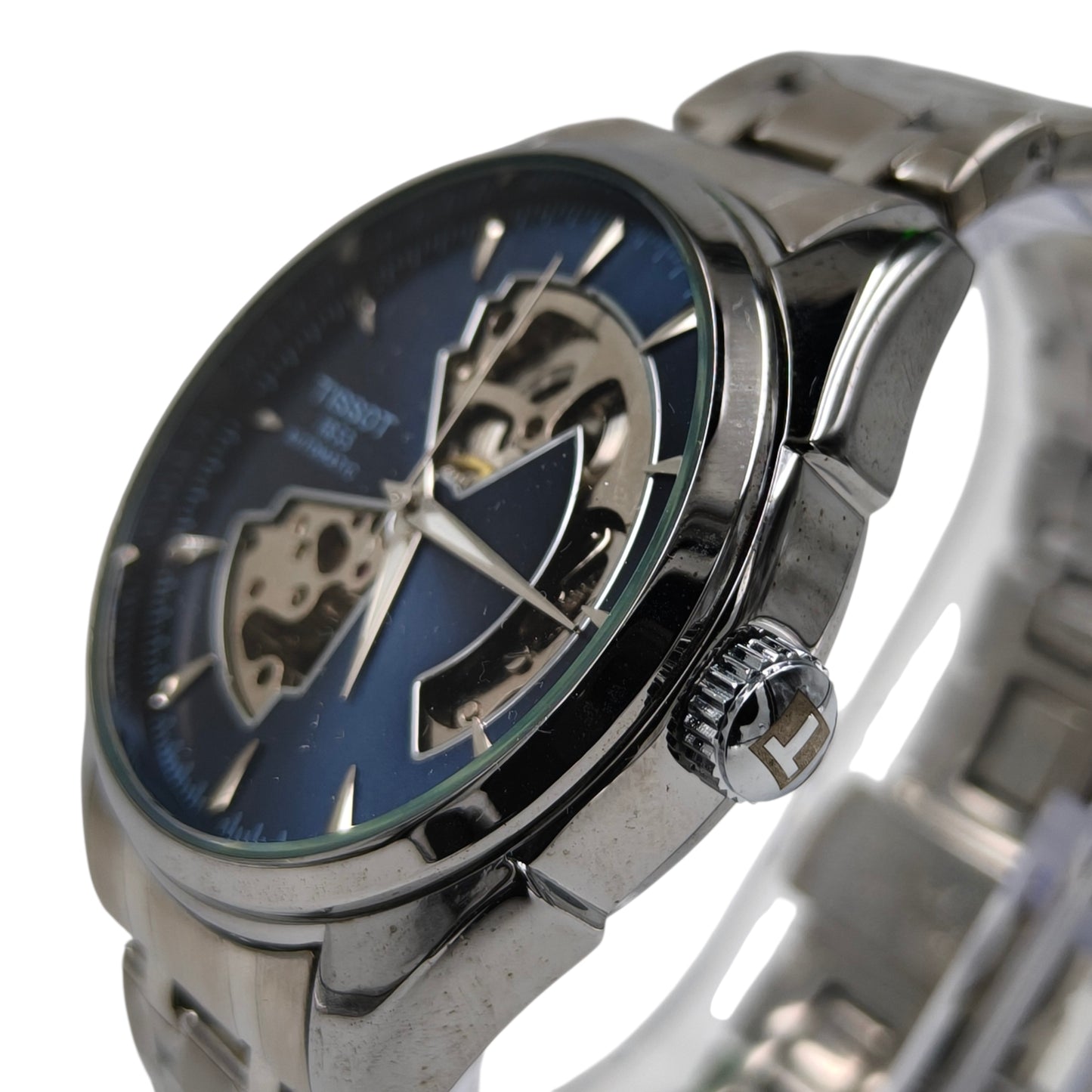 Premium Automatic Skeleton Blue Dial Stainless Steel Watch