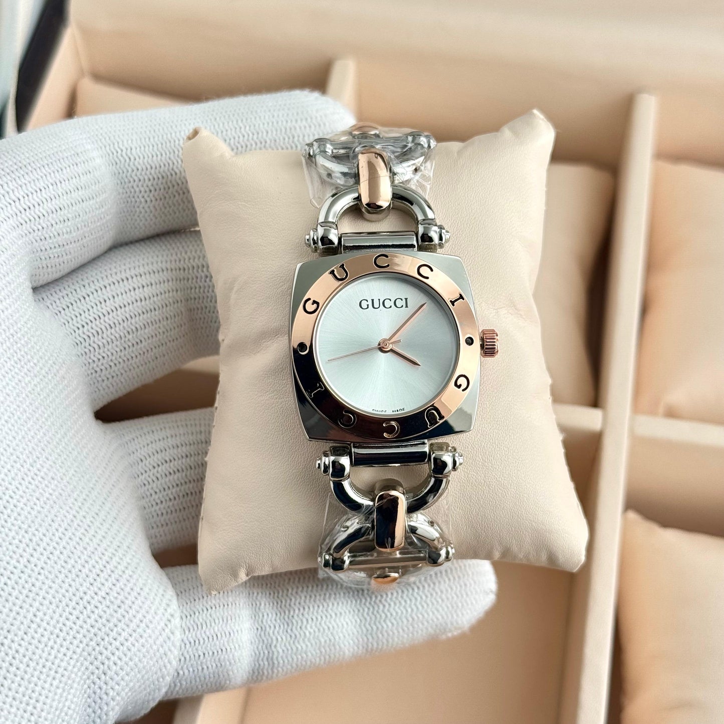 Elegant Bracelet Style Women’s Watch – Dual Tone Luxury Watch | Minimal Dial Designer Watch for Ladies
