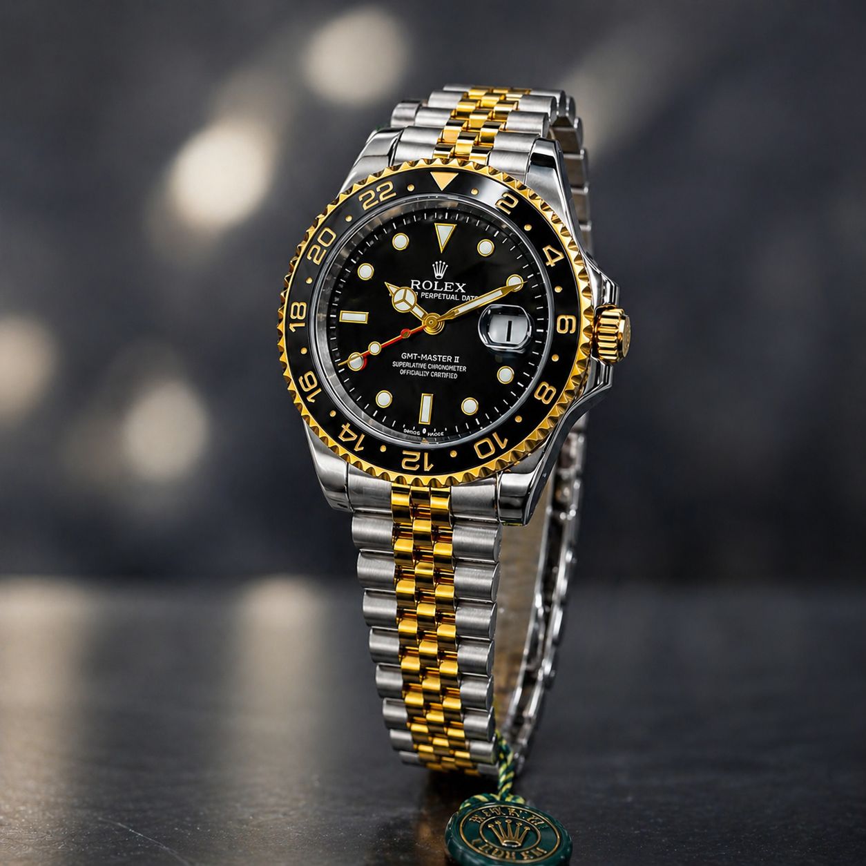 Two-Tone Stainless Steel Luxury Watch for Women  – Black Dial Gold Accent Watch | Date Display | Premium Metal Strap
