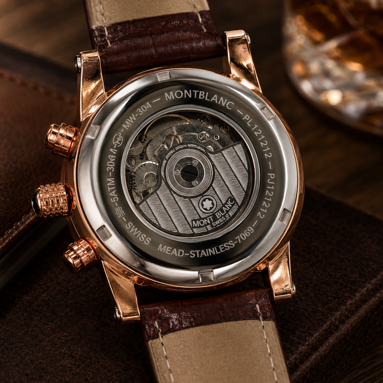 Premium Rose Gold Skeleton Automatic Watch