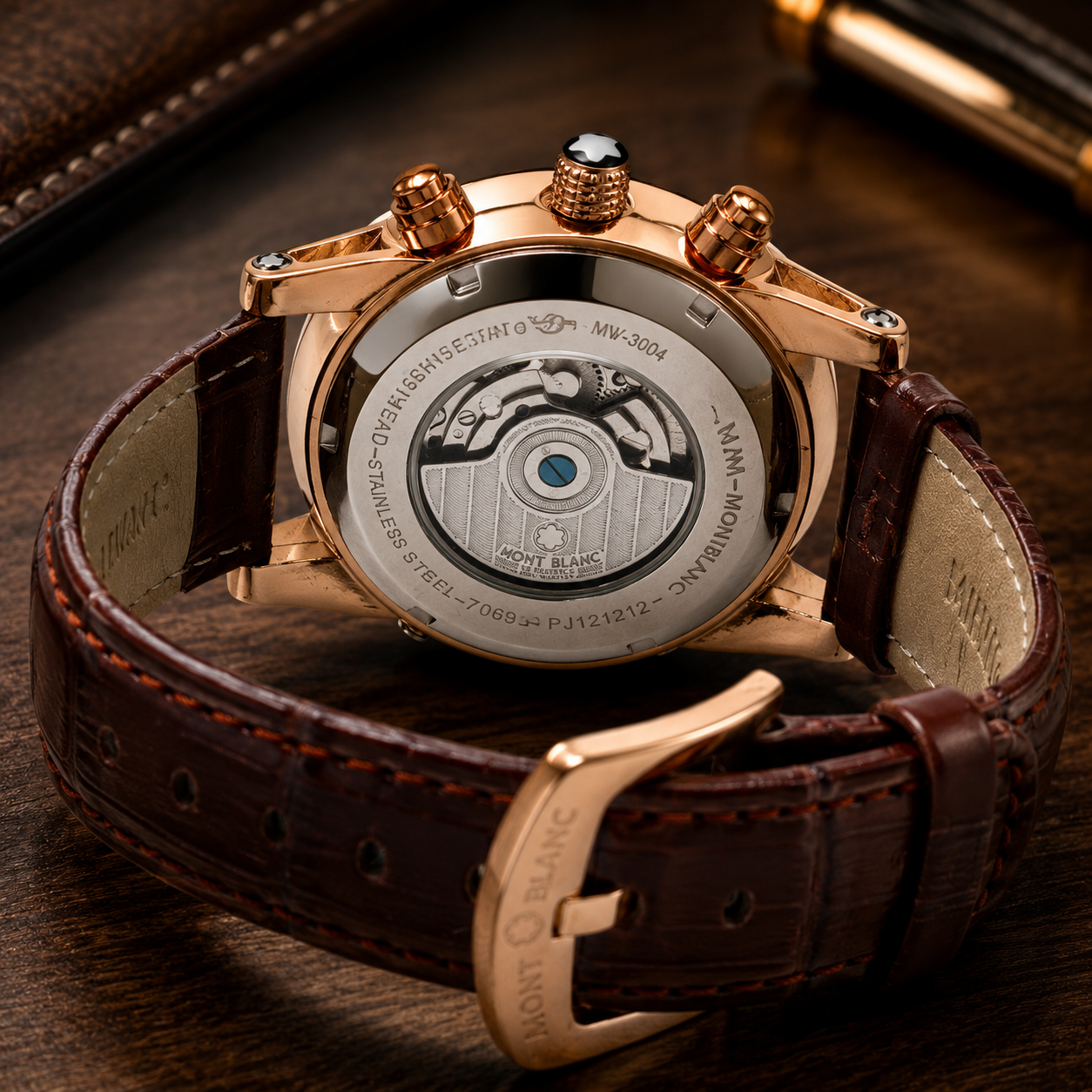 Premium Rose Gold Skeleton Automatic Watch