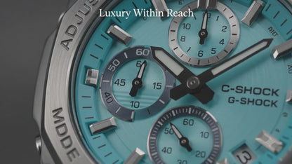 Aqua Blue Chronograph Style Stainless Steel Watch for Men