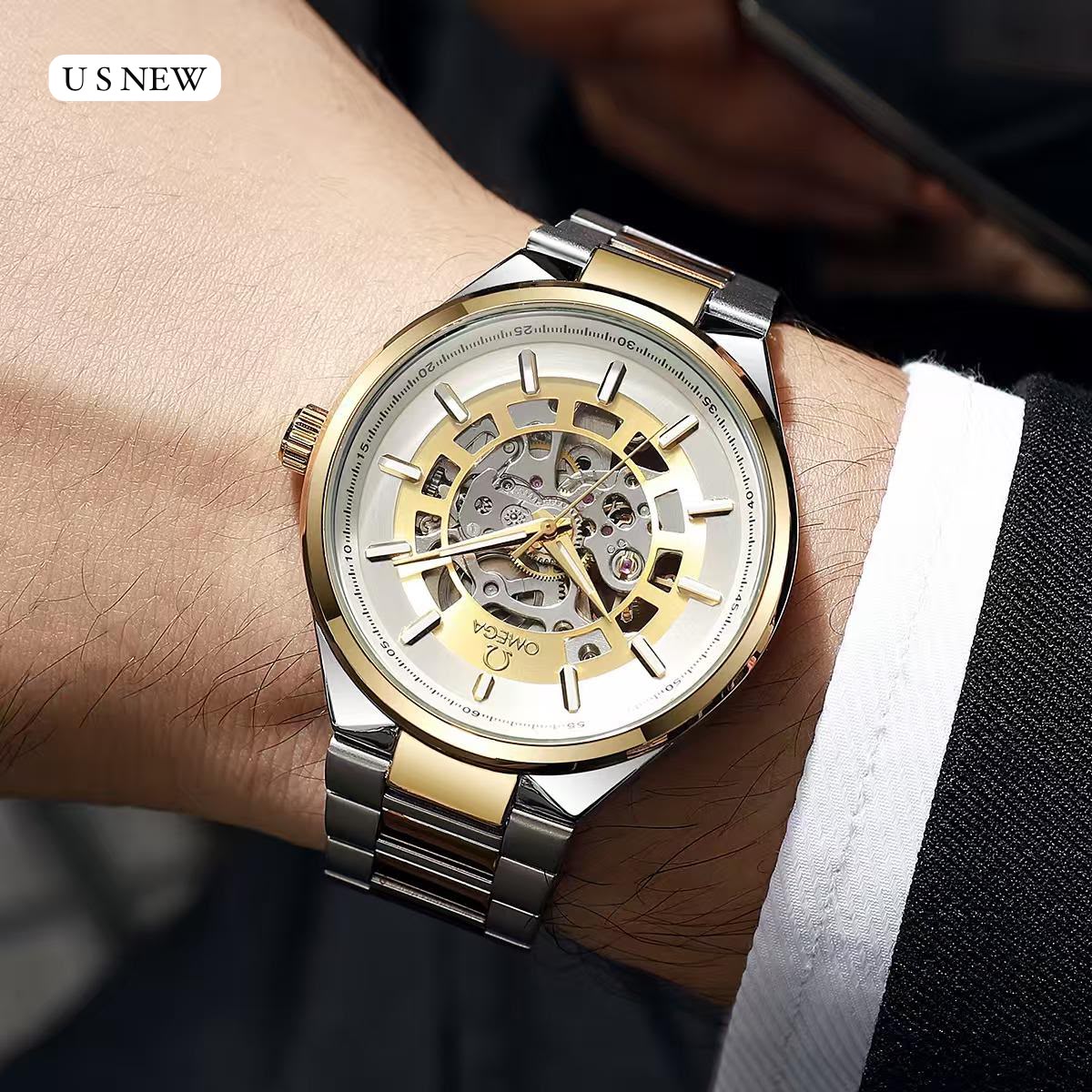 Automatic Skeleton Stainless Steel Watch – 42 mm