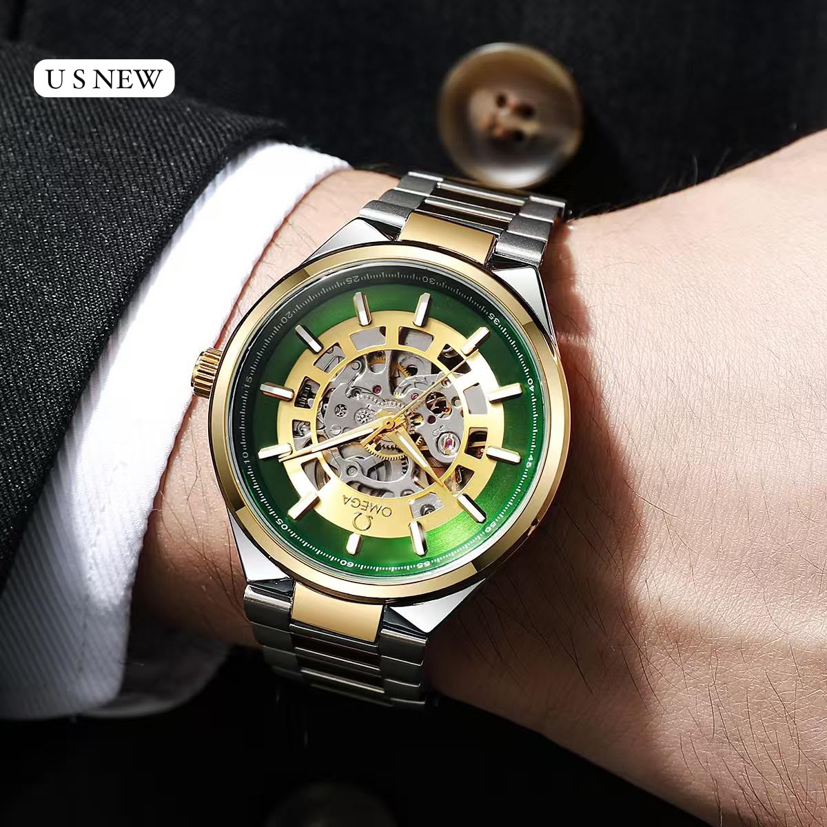 Automatic Skeleton Stainless Steel Watch – 42 mm
