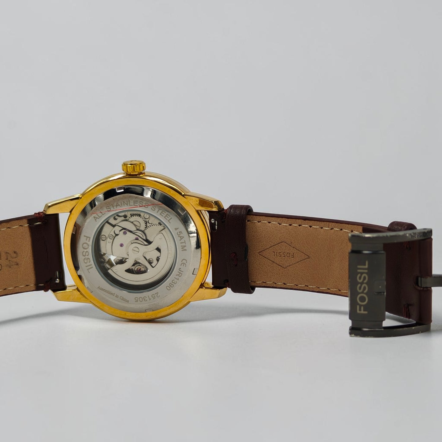 Automatic Nexent Heritage Gold Skeleton Style Men's Watch – Brown Leather Strap