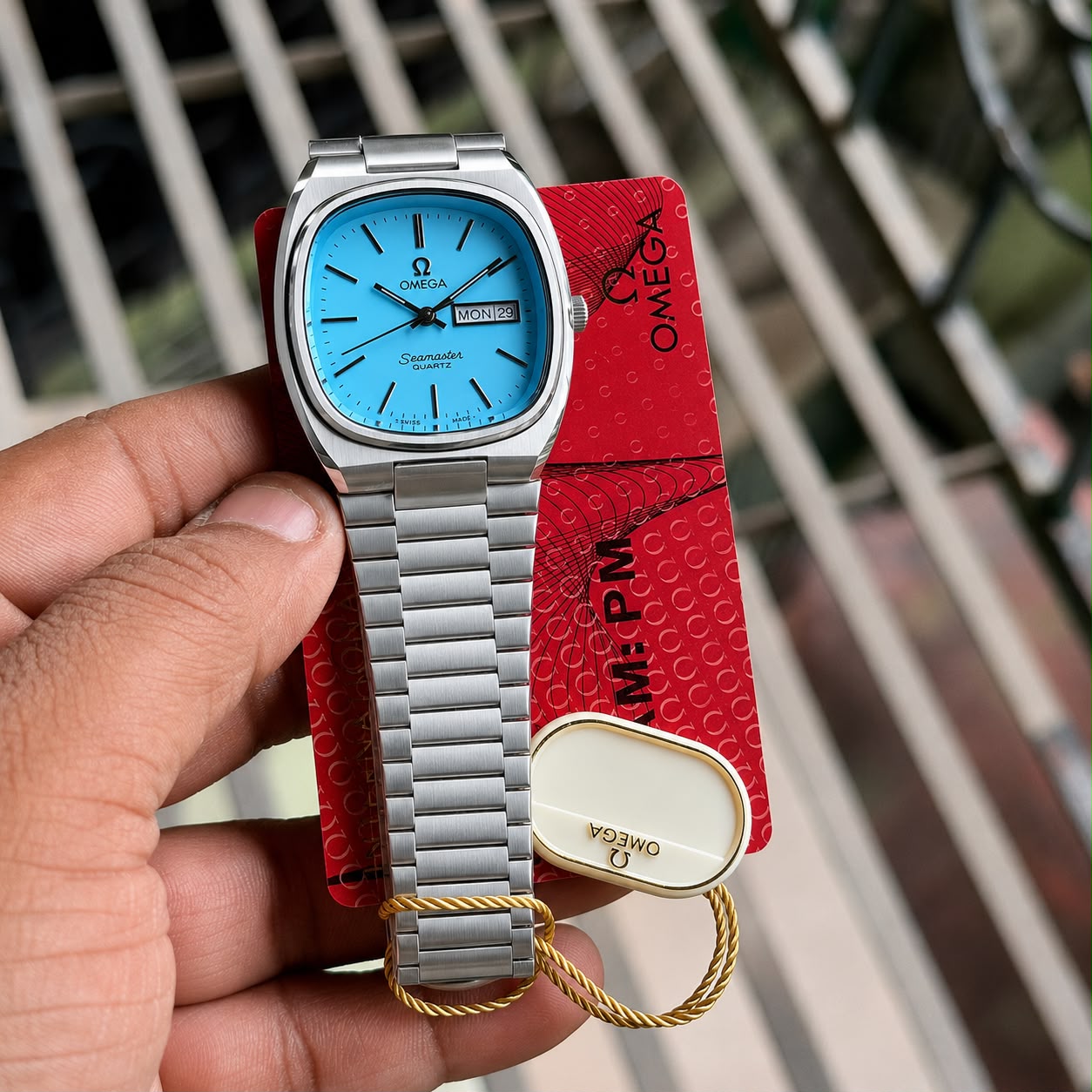 Omega Seamaster Vintage Sky Blue Dial Stainless Steel Watch