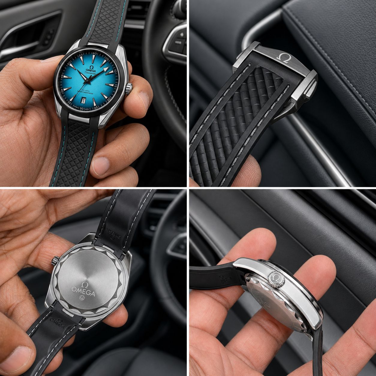 Aqua Blue Seamaster-Inspired Premium Sports Watch for Men