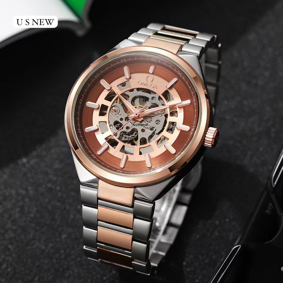 Automatic Skeleton Stainless Steel Watch – 42 mm