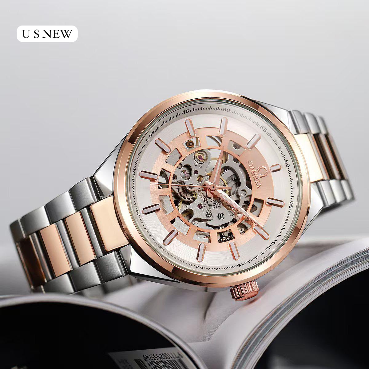 Automatic Skeleton Stainless Steel Watch – 42 mm