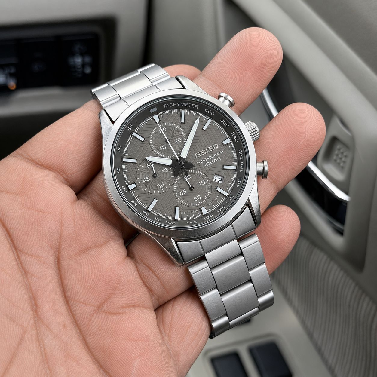 Premium Chronograph Stainless Steel Watch – Black Dial