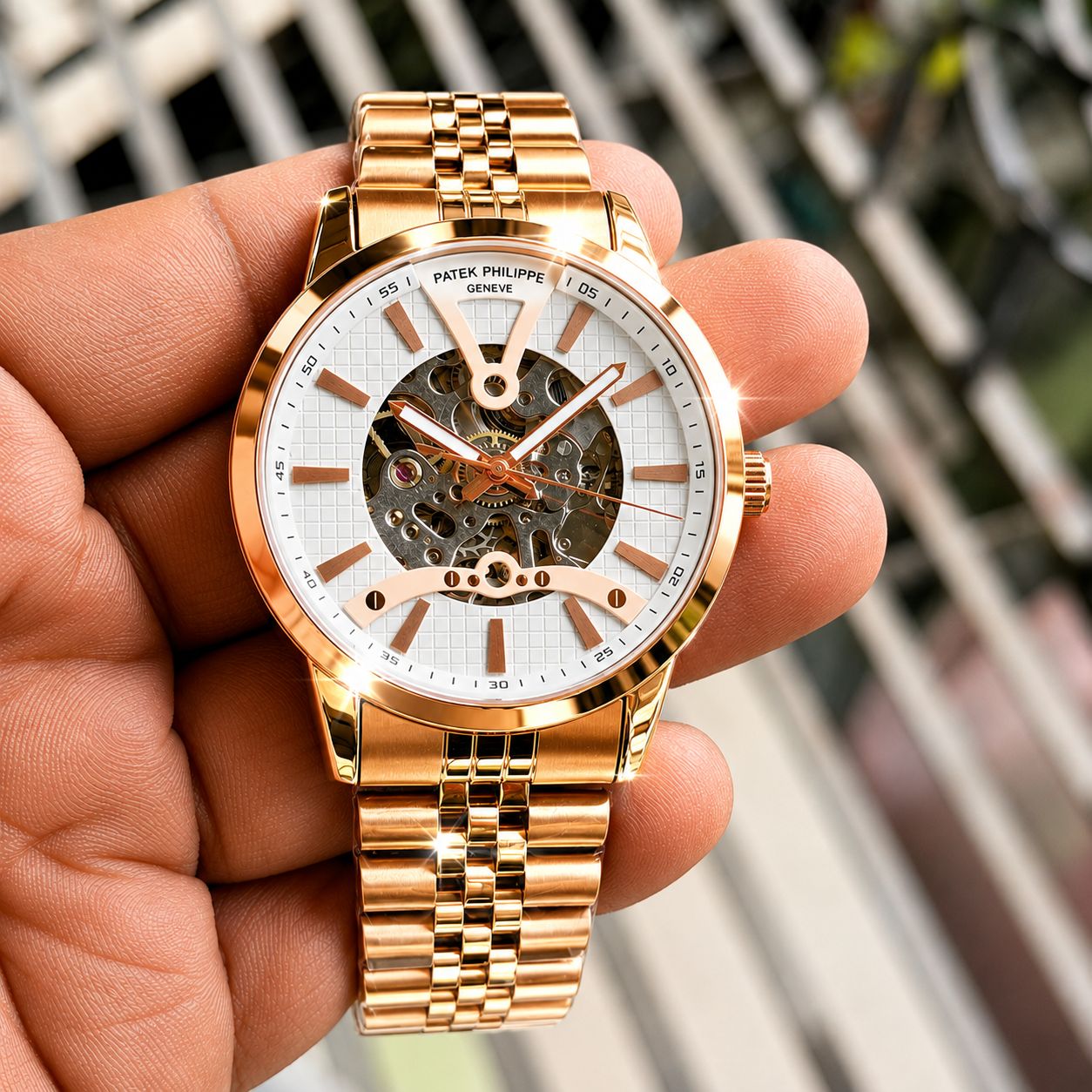Premium Automatic Skeleton Rose Gold Watch