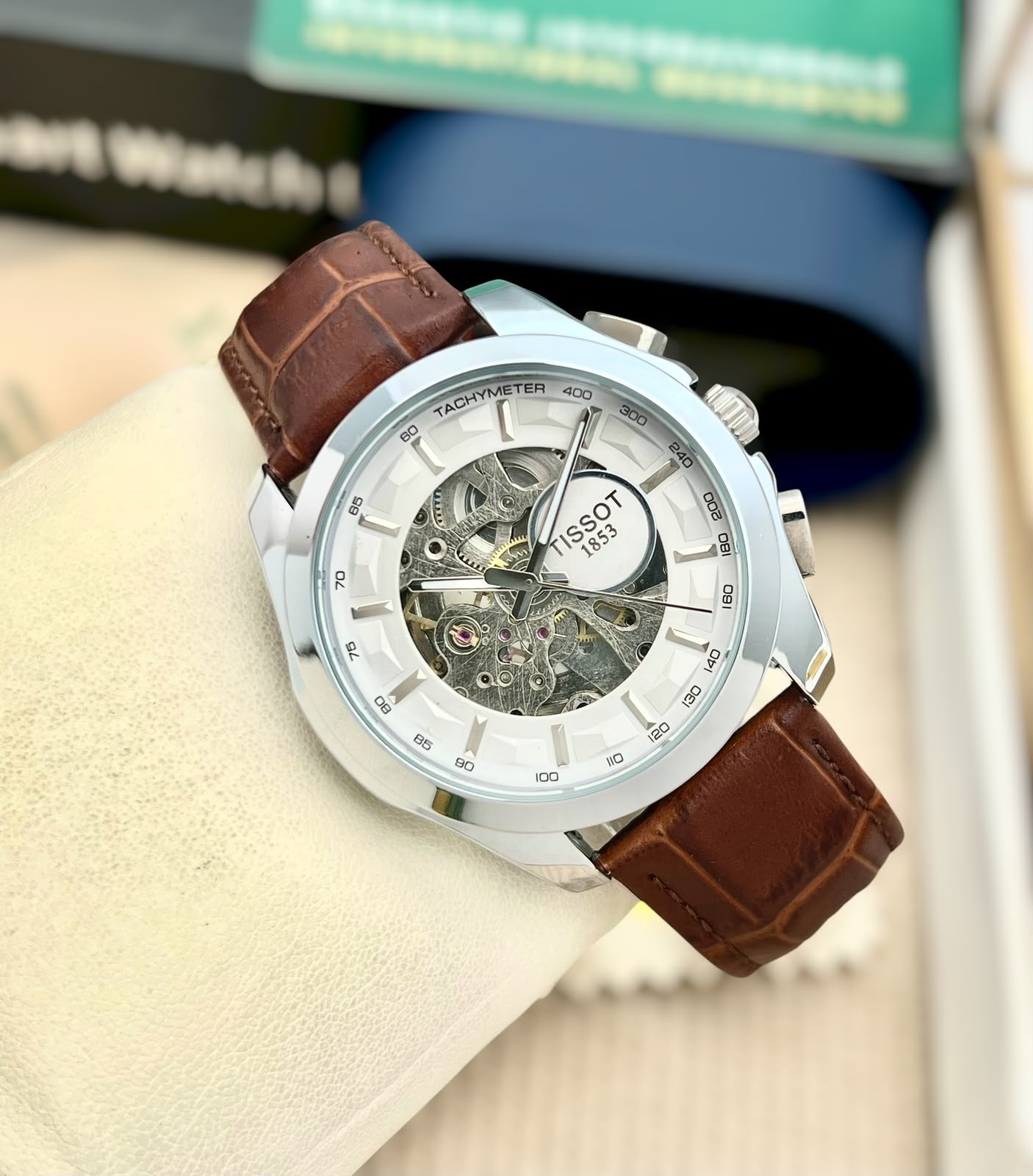 Gentleman Open Heart Automatic Leather Strap Watch