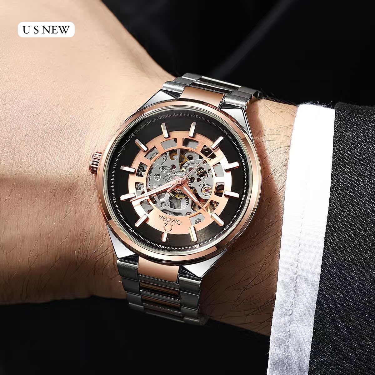 Automatic Skeleton Stainless Steel Watch – 42 mm