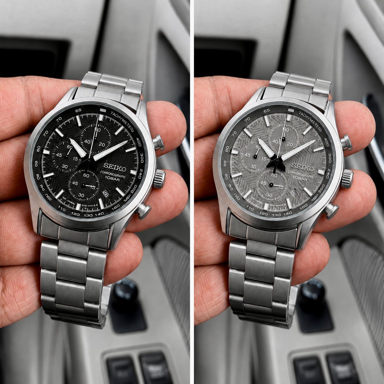 Premium Chronograph Stainless Steel Watch – Black Dial