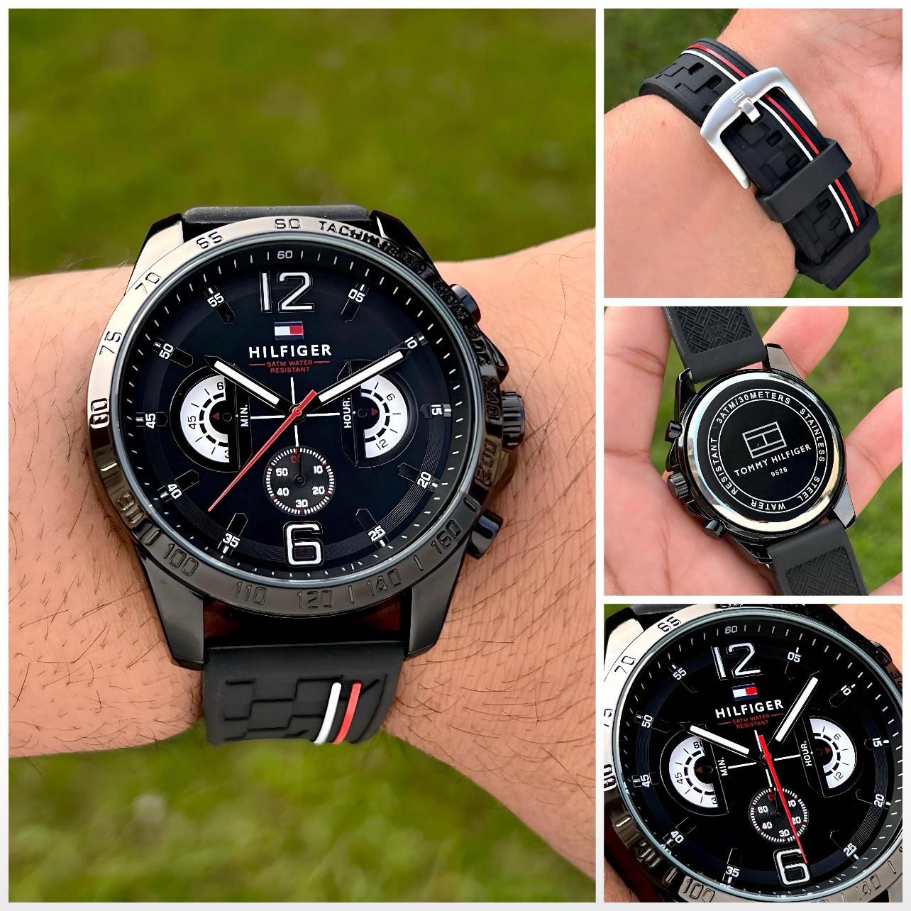 Decker Sport Chronograph Men's Black Silicone Strap Watch – Gunmetal Case