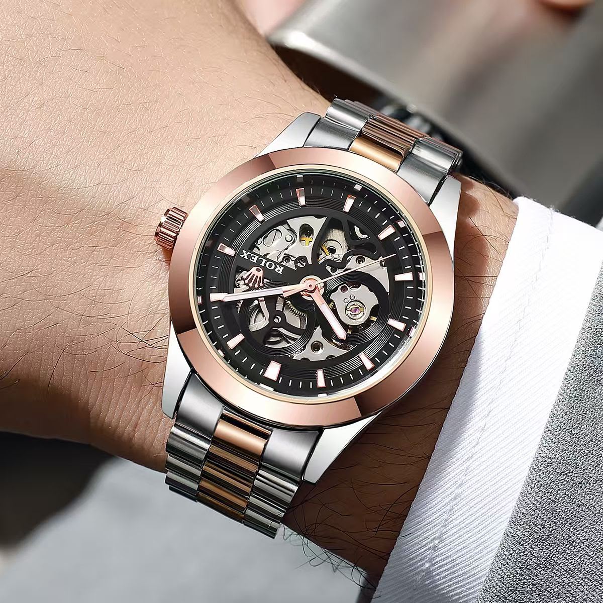 Automatic Skeleton Steel Watch