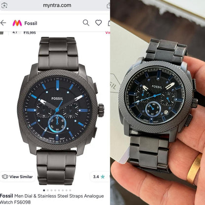 Fossil Machine FS6098 Chronograph Watch – Stainless Steel Bracelet | 43mm | Premium Collection