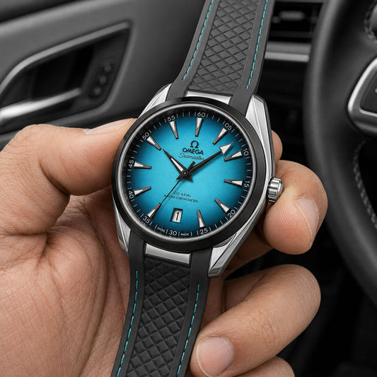 Aqua Blue Seamaster-Inspired Premium Sports Watch for Men