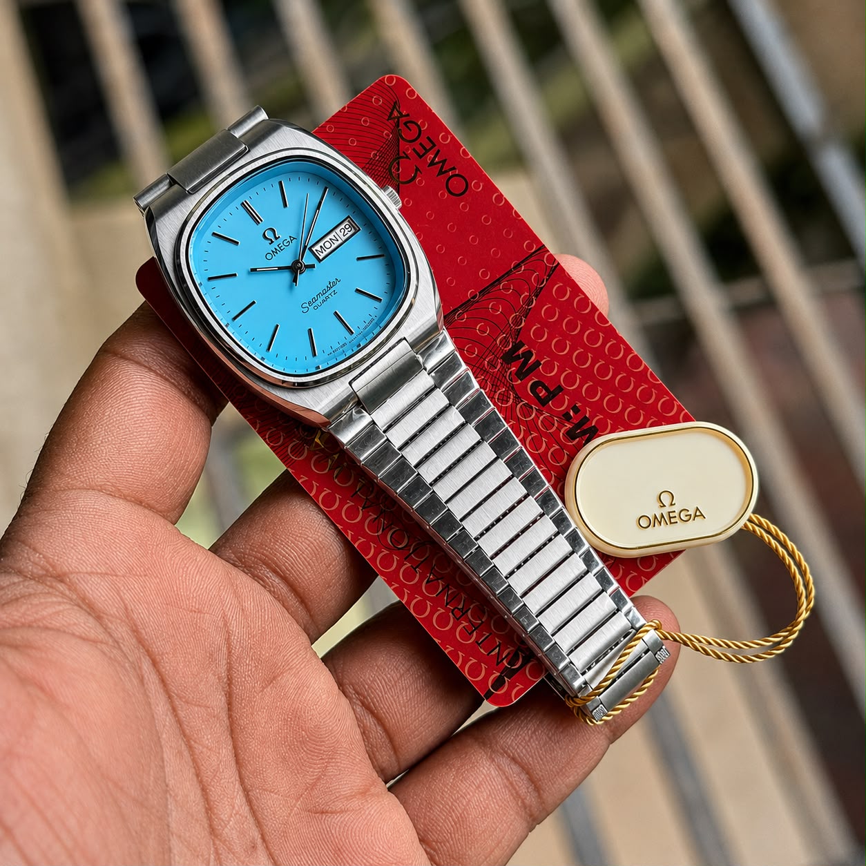 Omega Seamaster Vintage Sky Blue Dial Stainless Steel Watch