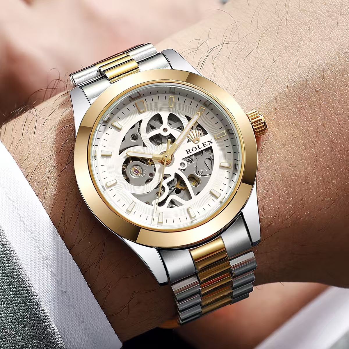 Automatic Skeleton Steel Watch
